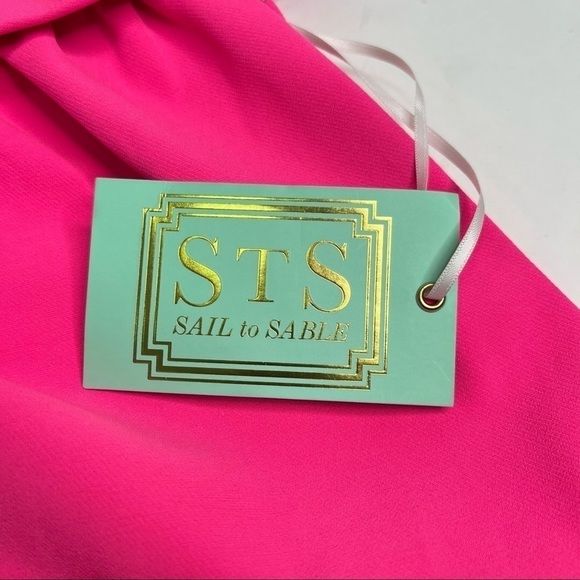 NEW Sail To Sable Barbie Pink 60s Retro Button Cowl Neck Sleeveless Mini Dress - Picture 7 of 15